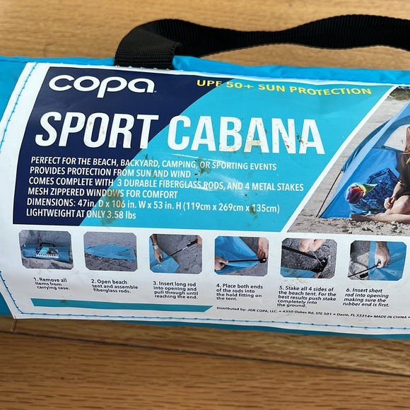 Brand New Copa Sport Cabana - UPF 50+ Sun Protection - Picture 3 of 4